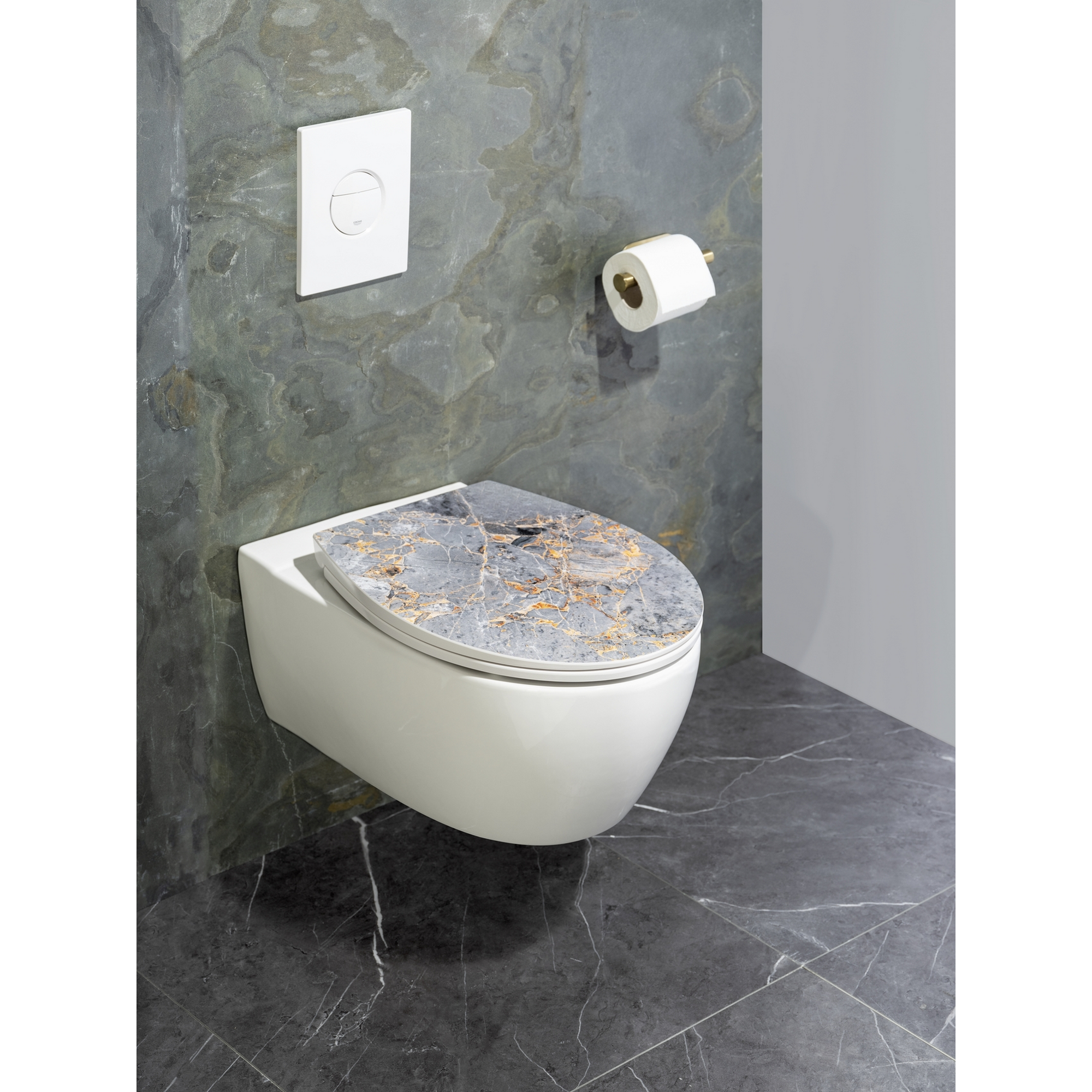 WC-Sitz 'Grey' mit Absenkautomatik mehrfarbig Duroplast