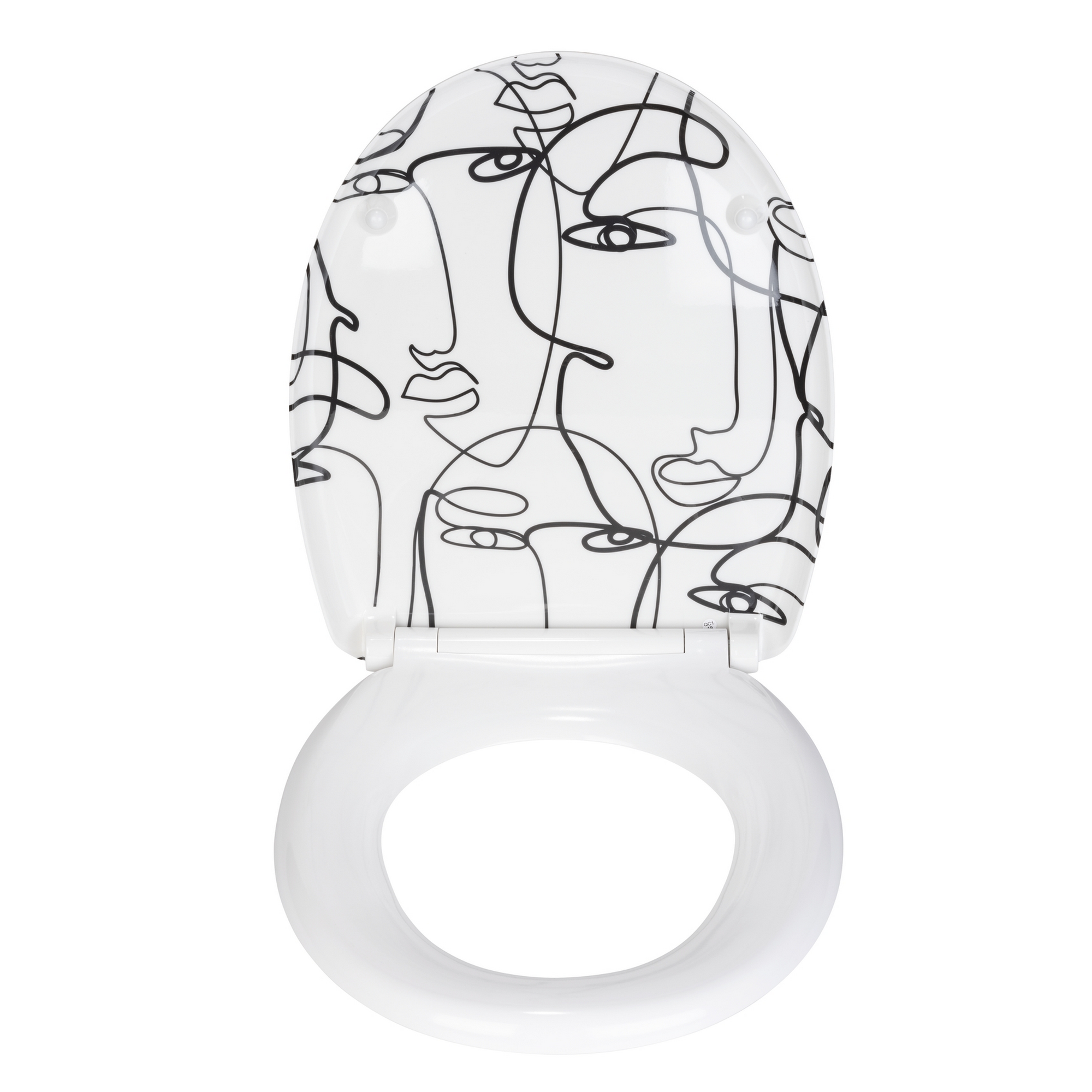 WC-Sitz 'Faces' mit Absenkautomatik weiß, schwarz Duroplast