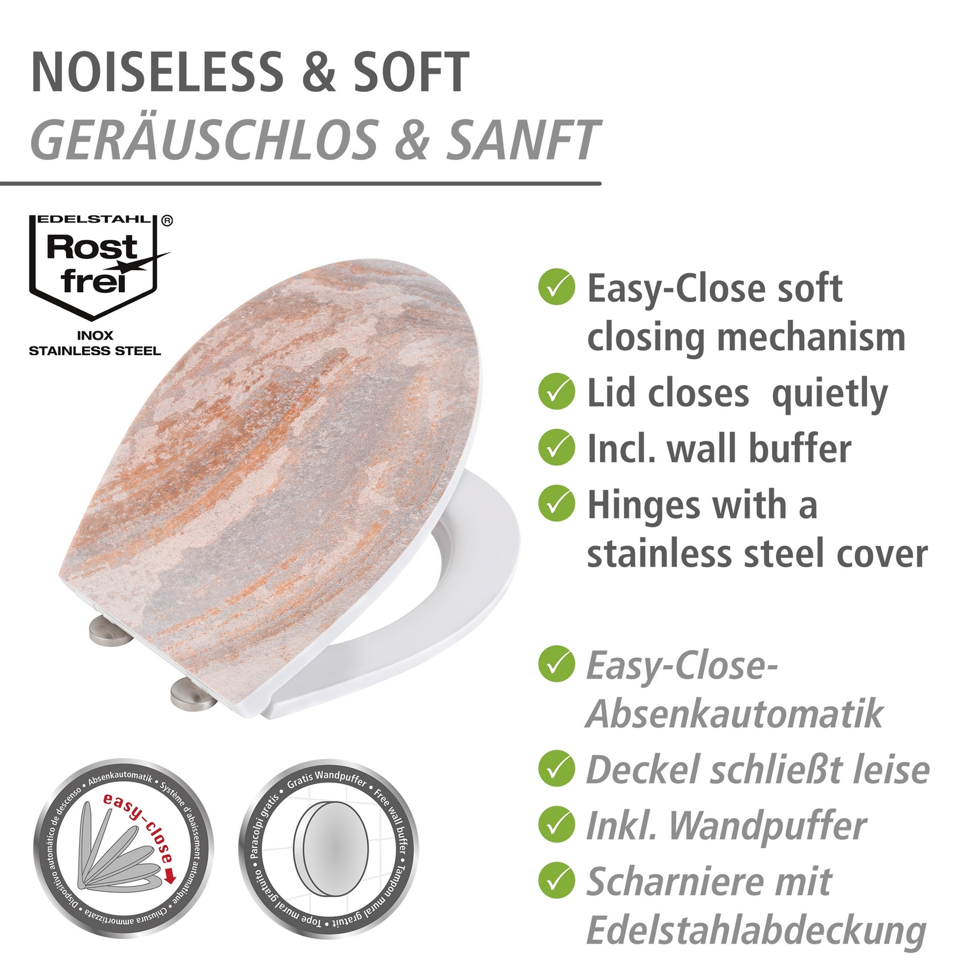 WC-Sitz 'Canyon' mit Absenkautomatik mehrfarbig Duroplast