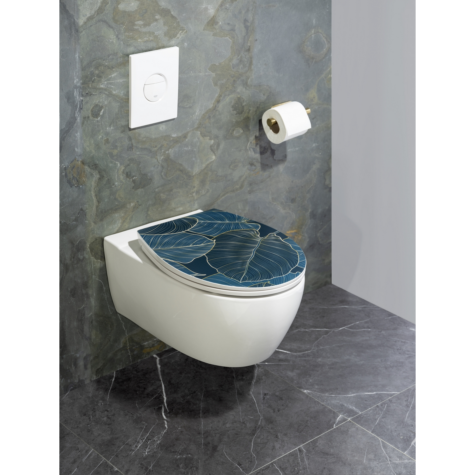 WC-Sitz mit Absenkautomatik mehrfarbig Duroplast