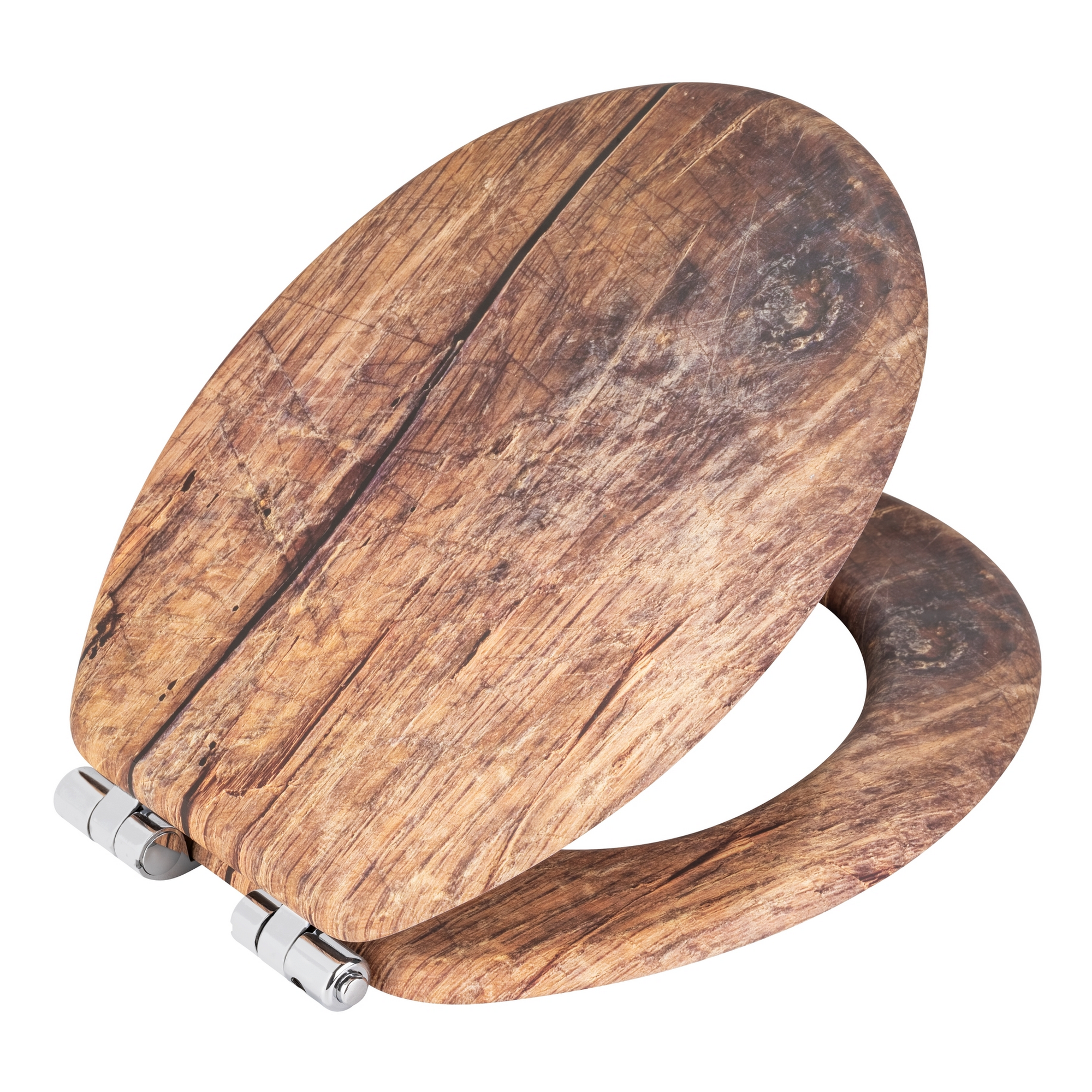 WC-Sitz 'Rustic' mit Absenkautomatik braun Holzkern