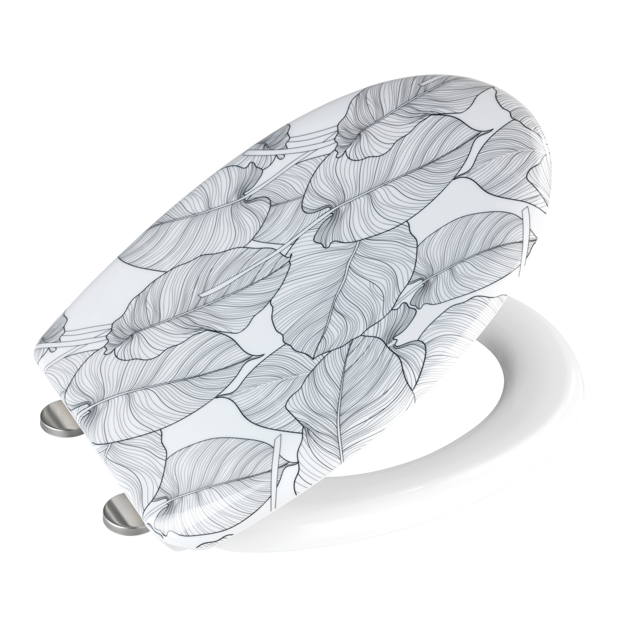 WC-Sitz 'Samoa' mit Absenkautomatik weiß, schwarz Duroplast