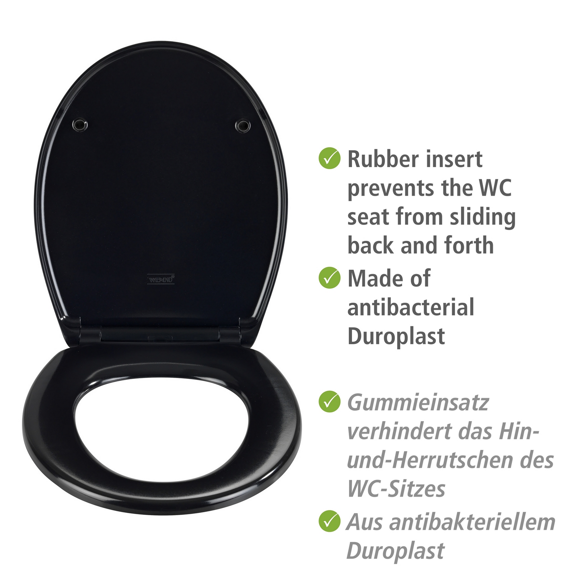 WC-Sitz 'Vorno' mit Absenkautomatik schwarz Duroplast
