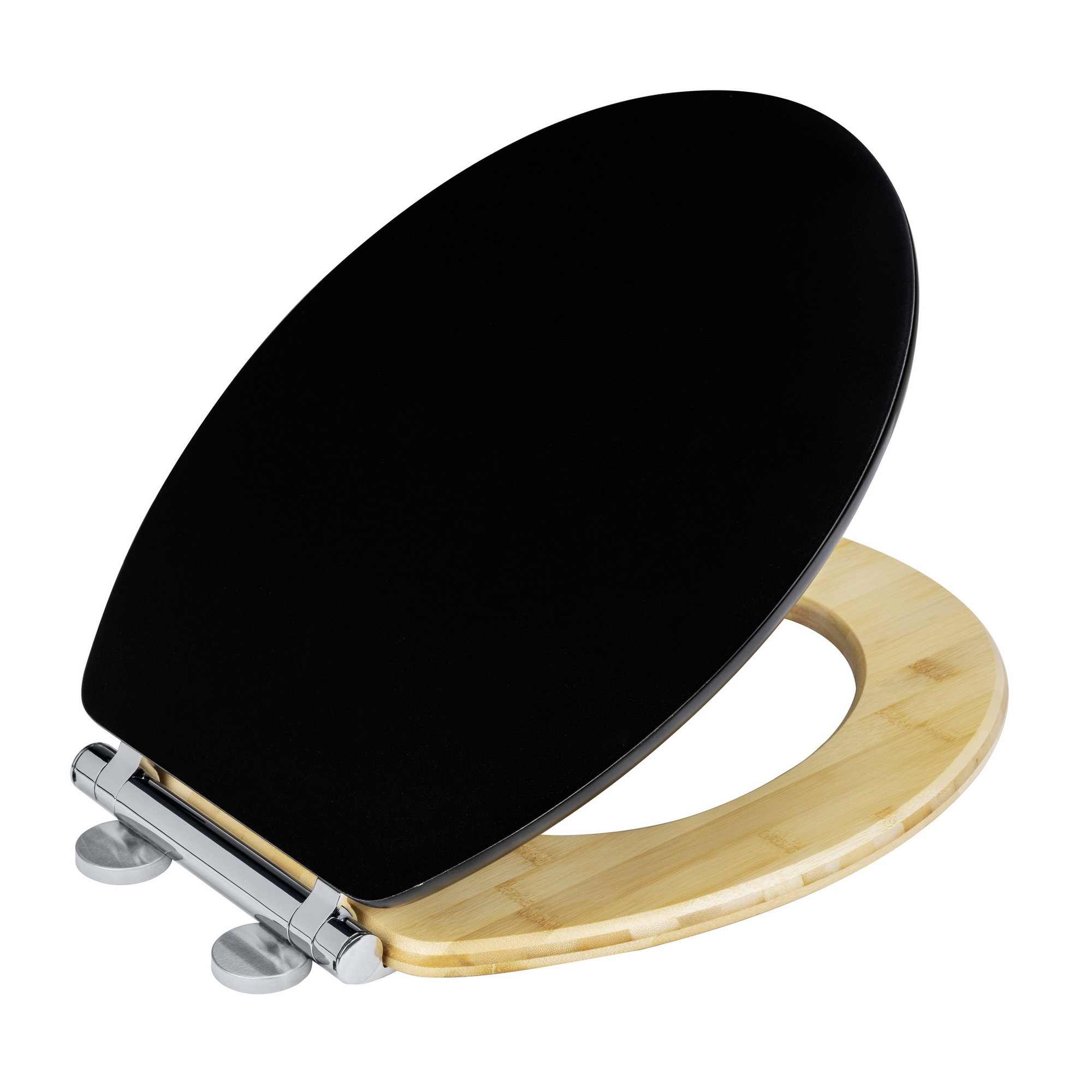 WC-Sitz 'Bambusa' mit Absenkautomatik schwarz Holzkern, Bambus