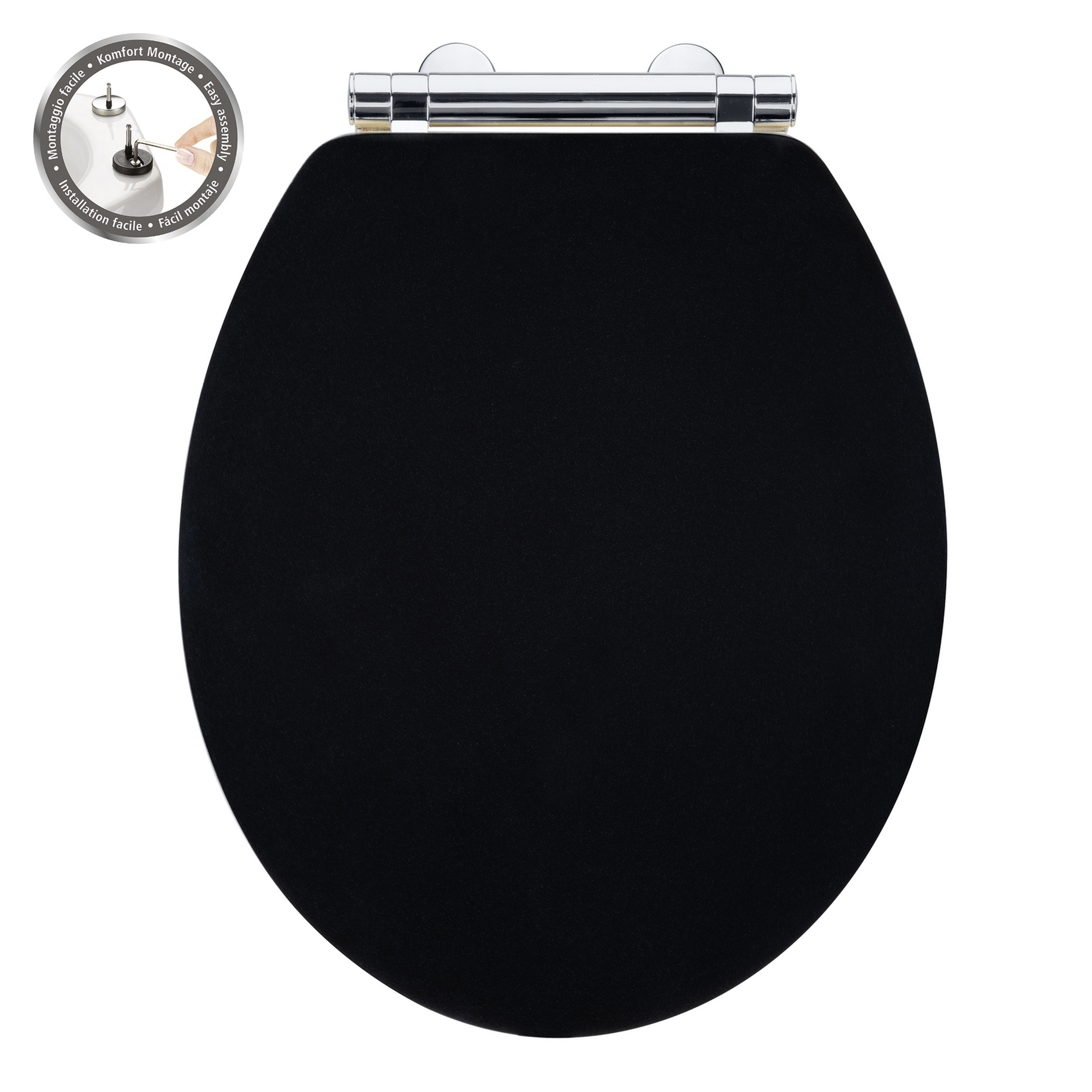 WC-Sitz 'Bambusa' mit Absenkautomatik schwarz Holzkern, Bambus