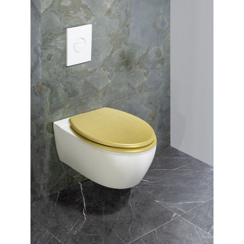 WC-Sitz 'Aldeno' goldfarben Holzkern