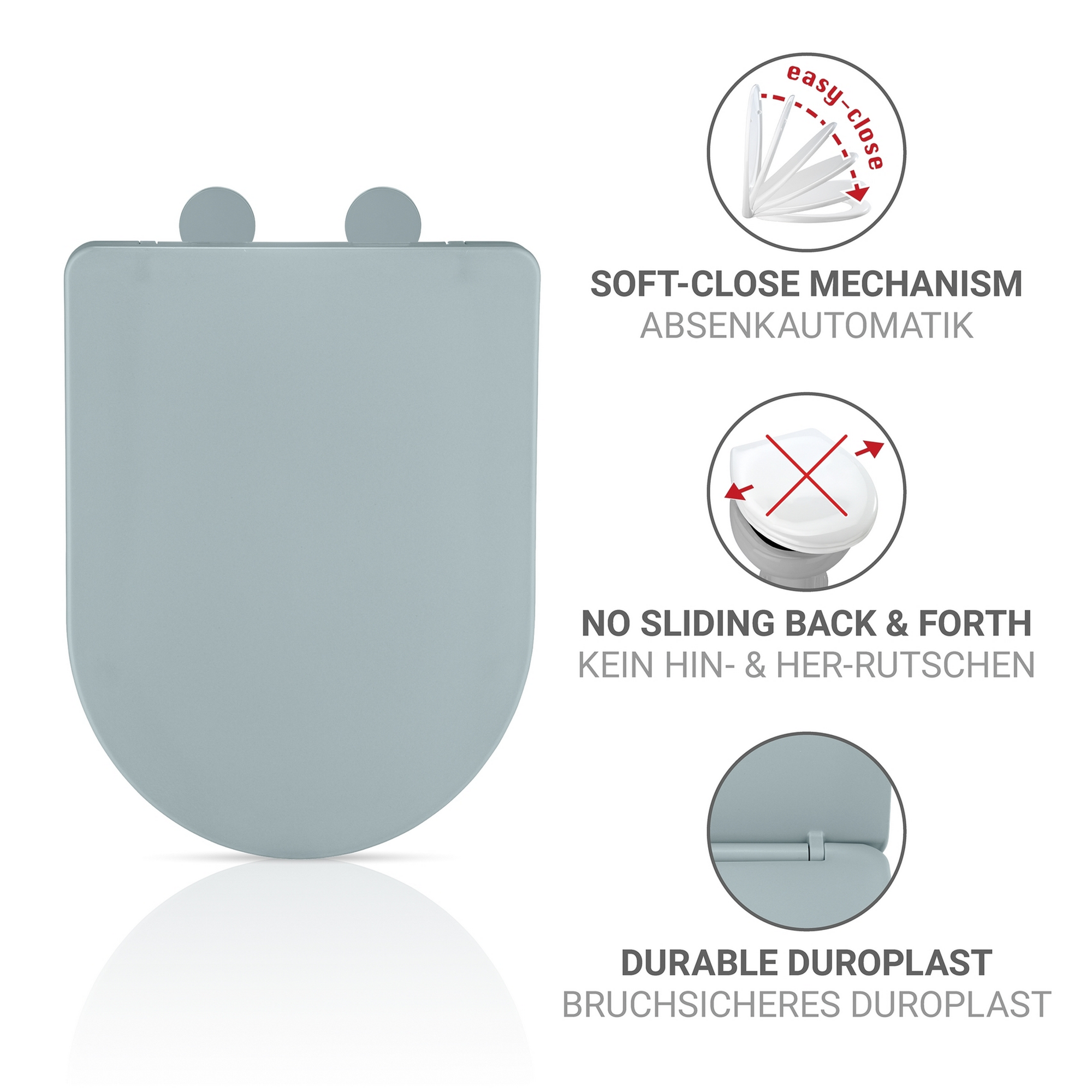 WC-Sitz 'Galati' mit Absenkautomatik blau Duroplast