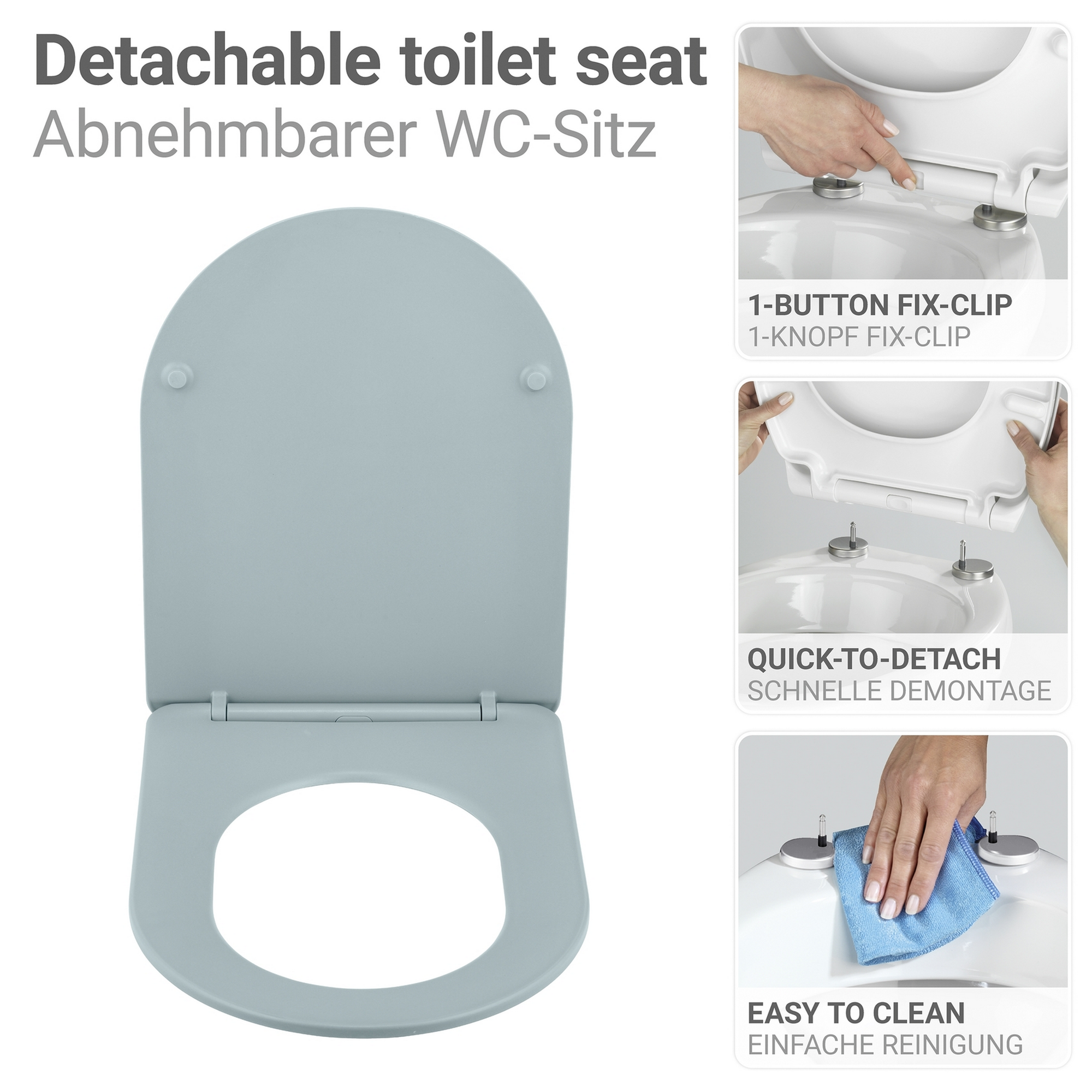 WC-Sitz 'Galati' mit Absenkautomatik blau Duroplast