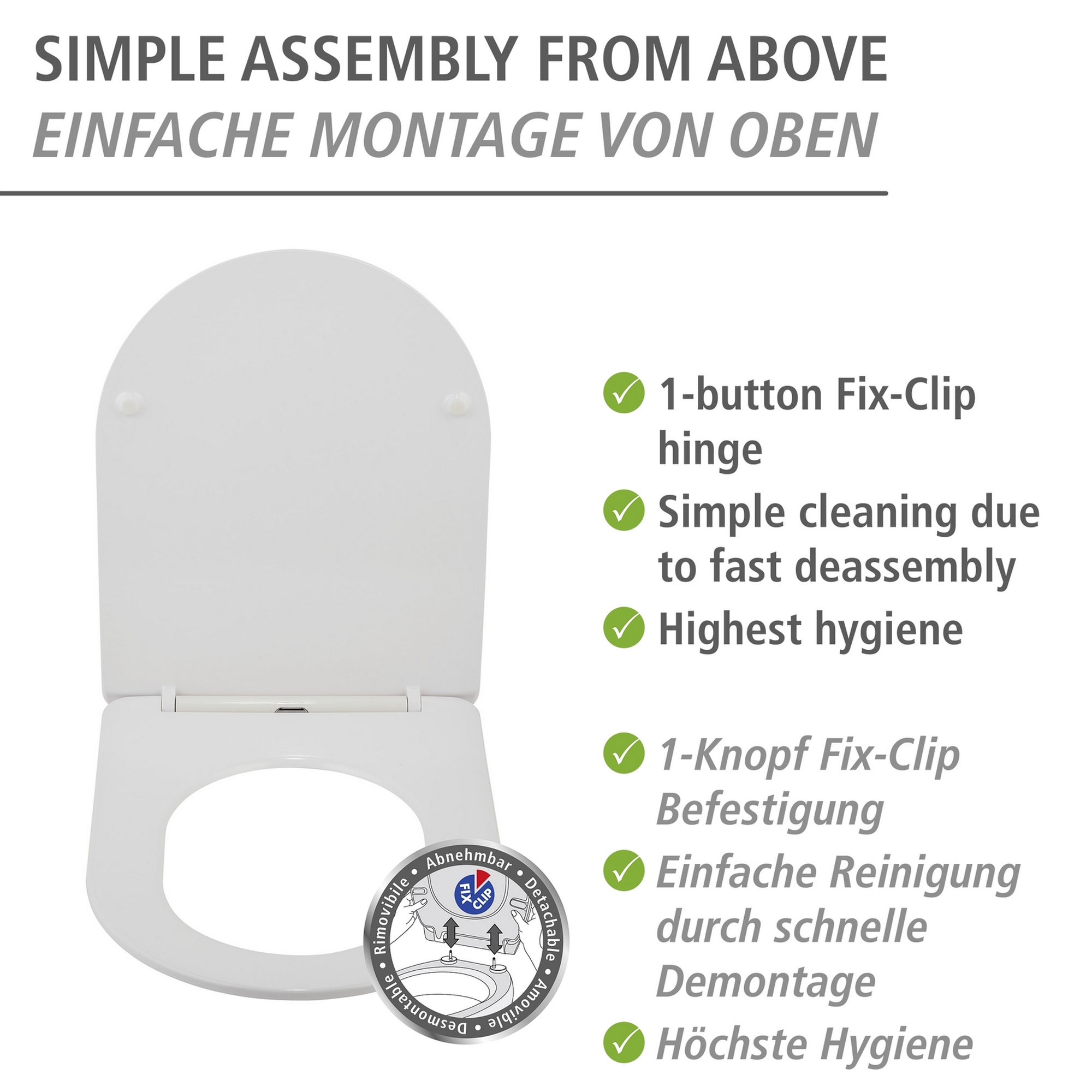 WC-Sitz 'Galati' mit Absenkautomatik weiß Duroplast