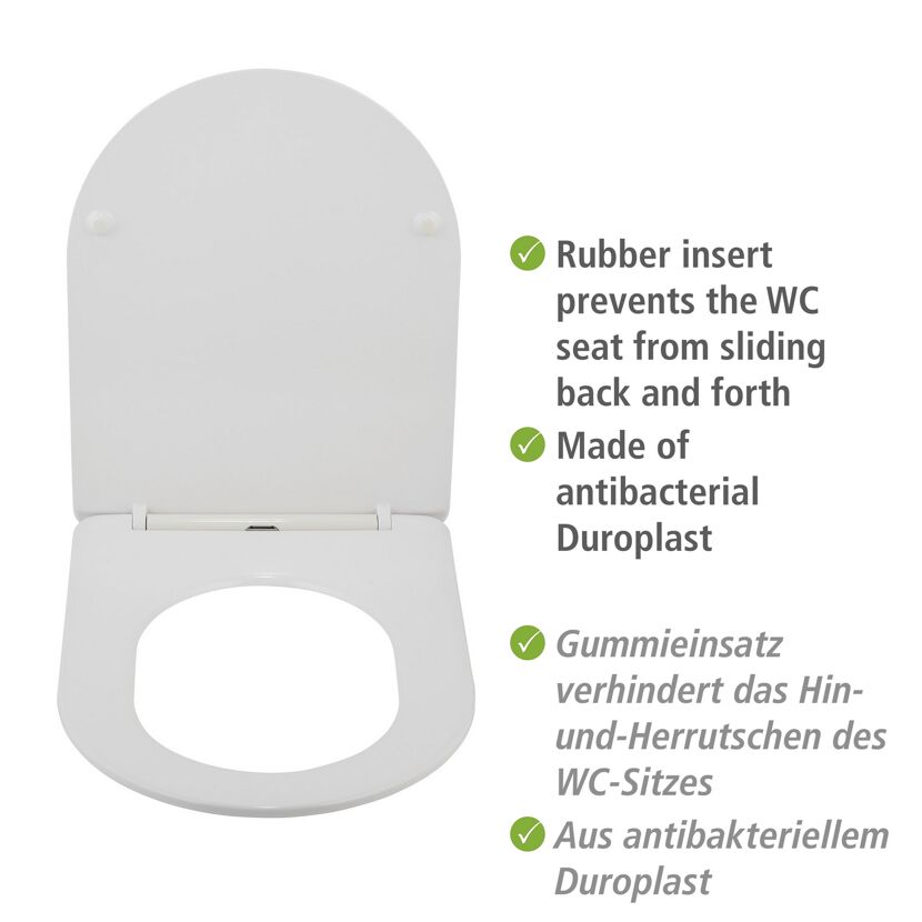 WC-Sitz 'Galati' mit Absenkautomatik weiß Duroplast