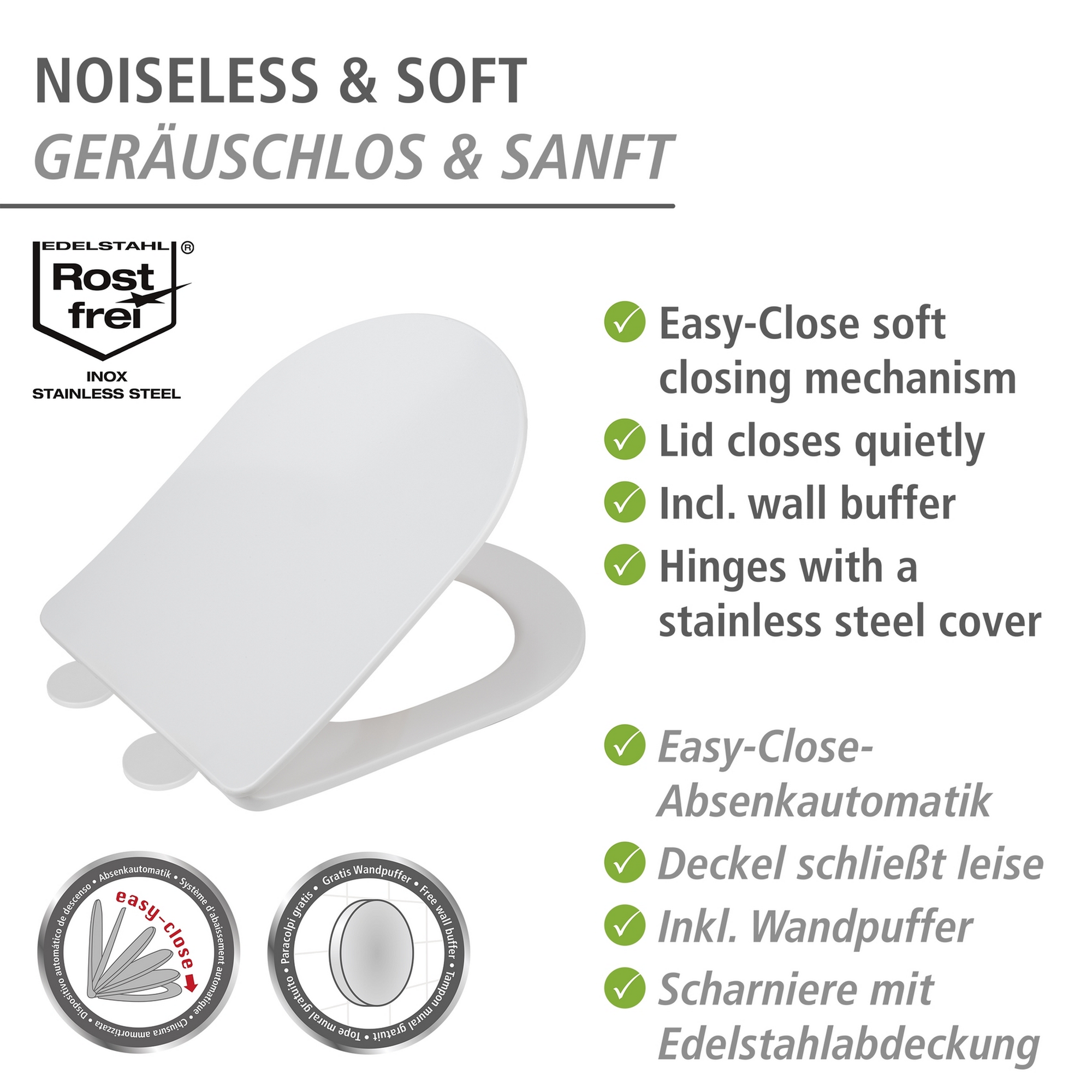 WC-Sitz 'Galati' mit Absenkautomatik weiß Duroplast