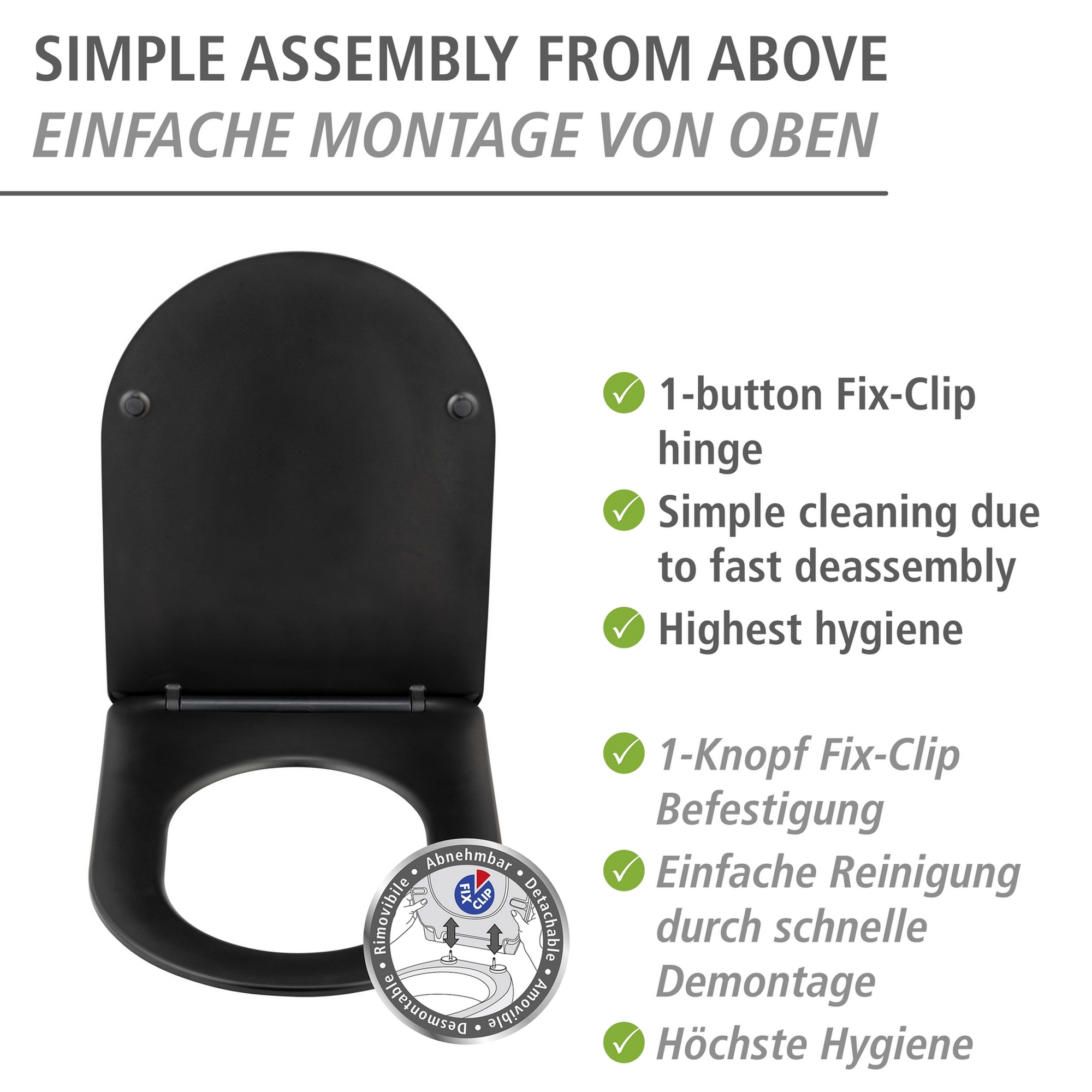 WC-Sitz 'Galati' mit Absenkautomatik schwarz Duroplast