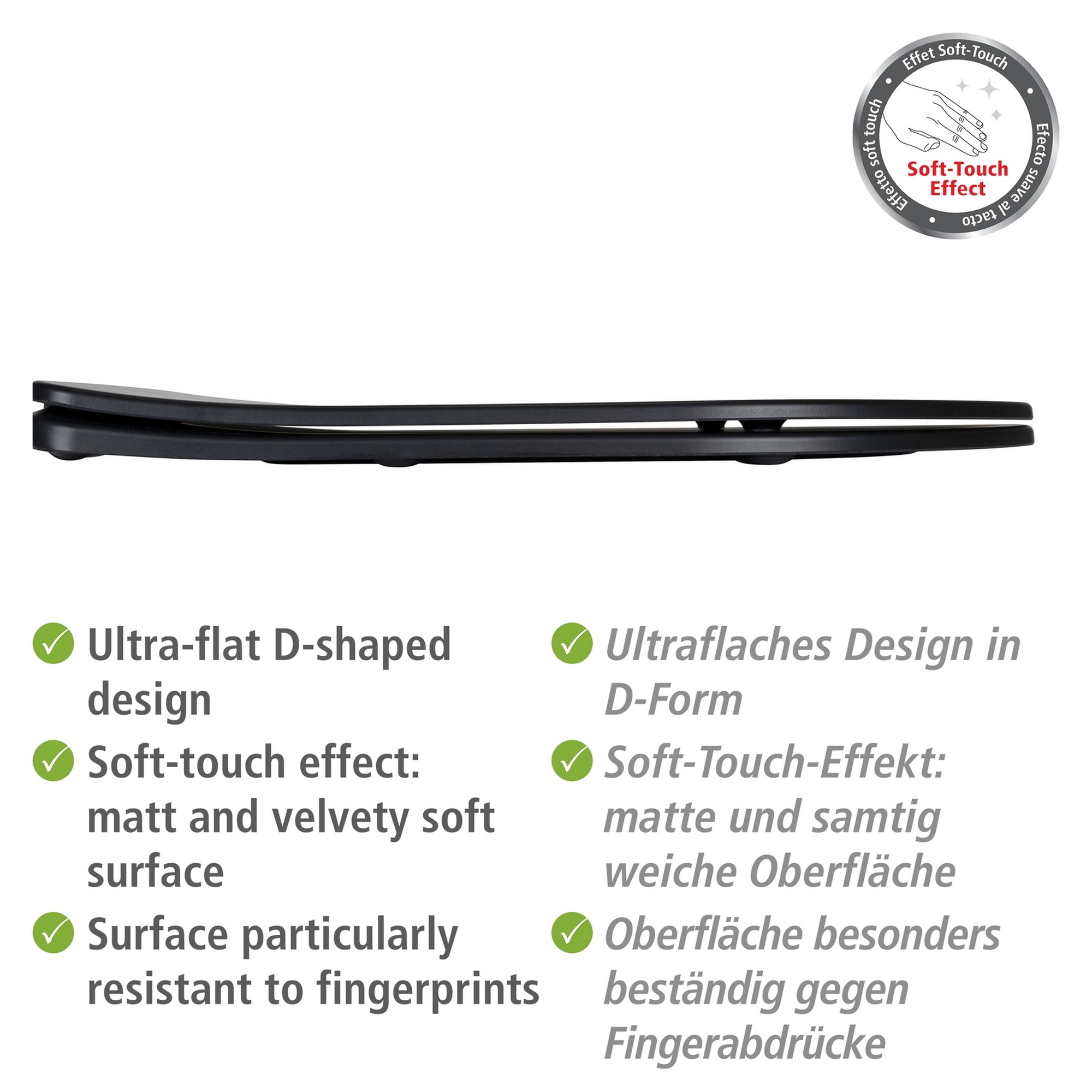 WC-Sitz 'Galati' mit Absenkautomatik schwarz Duroplast