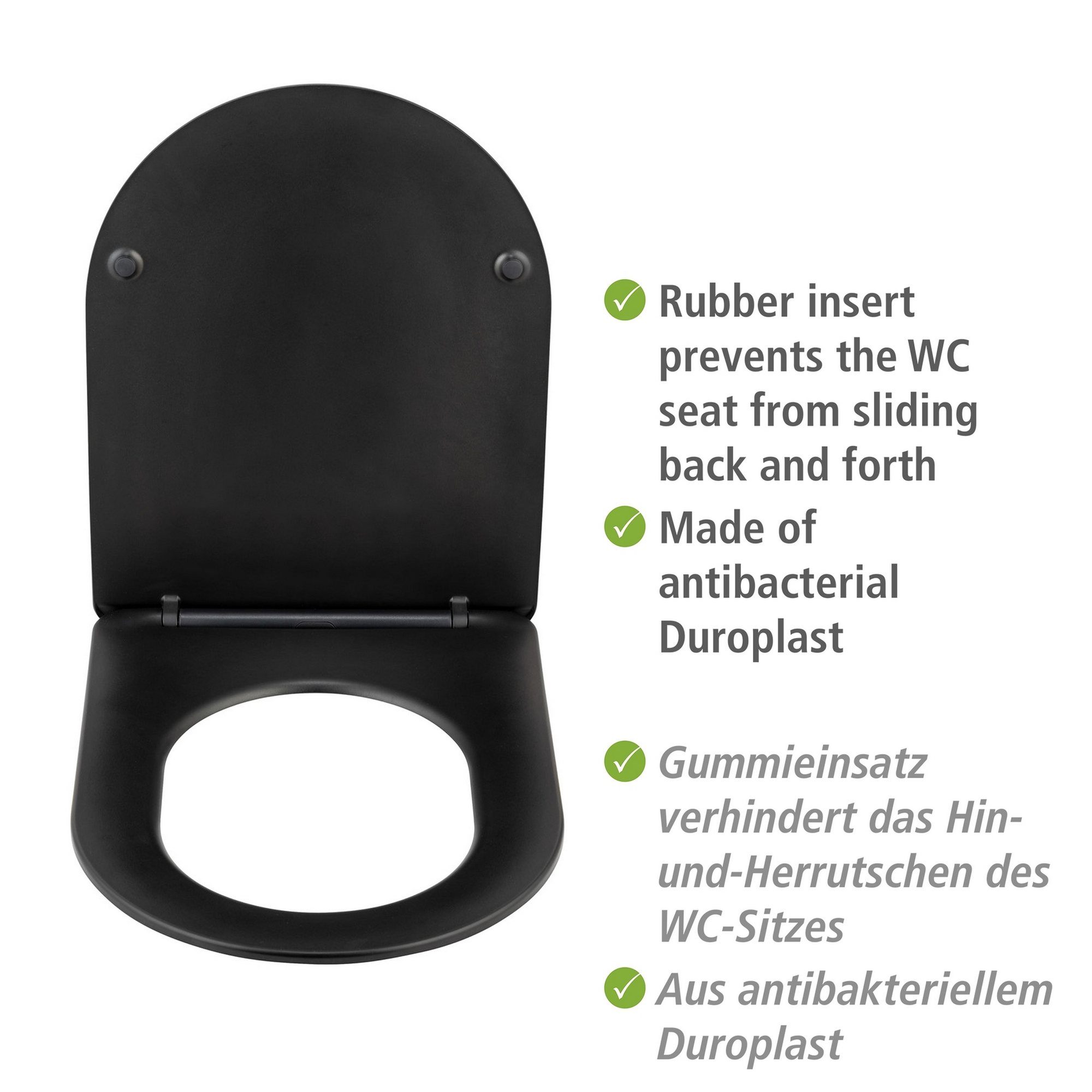 WC-Sitz 'Galati' mit Absenkautomatik schwarz Duroplast