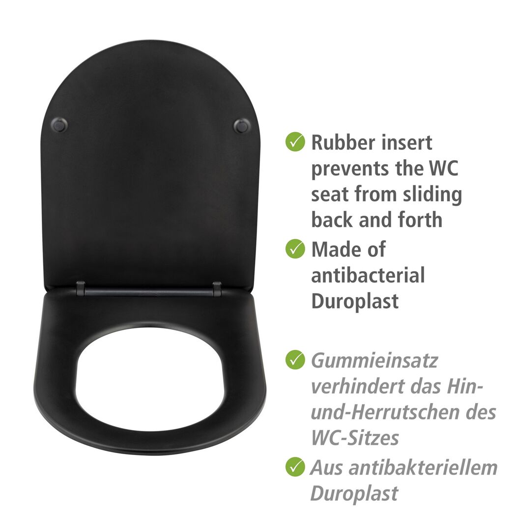 WC-Sitz 'Galati' mit Absenkautomatik schwarz Duroplast