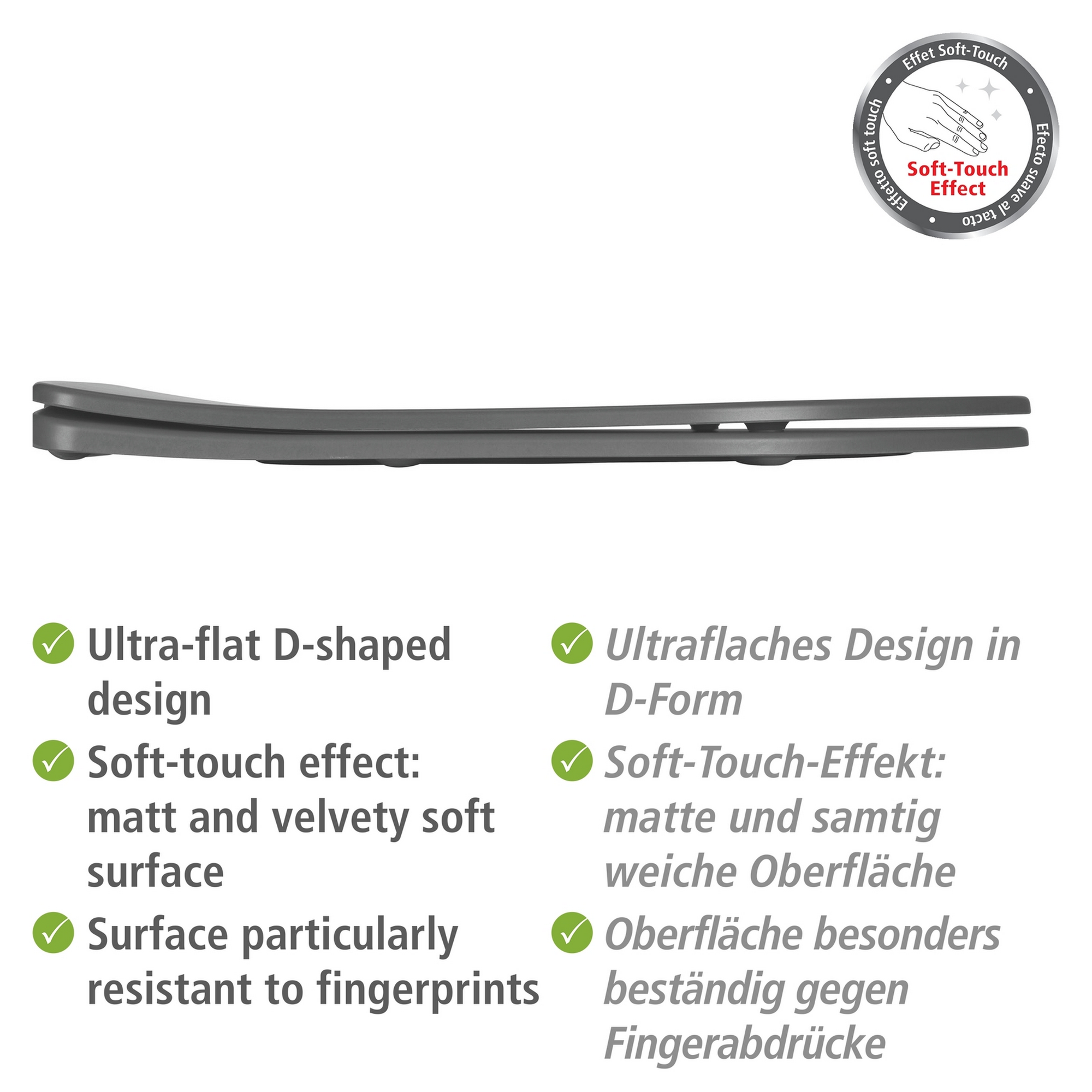 WC-Sitz 'Galati' mit Absenkautomatik anthrazit Duroplast