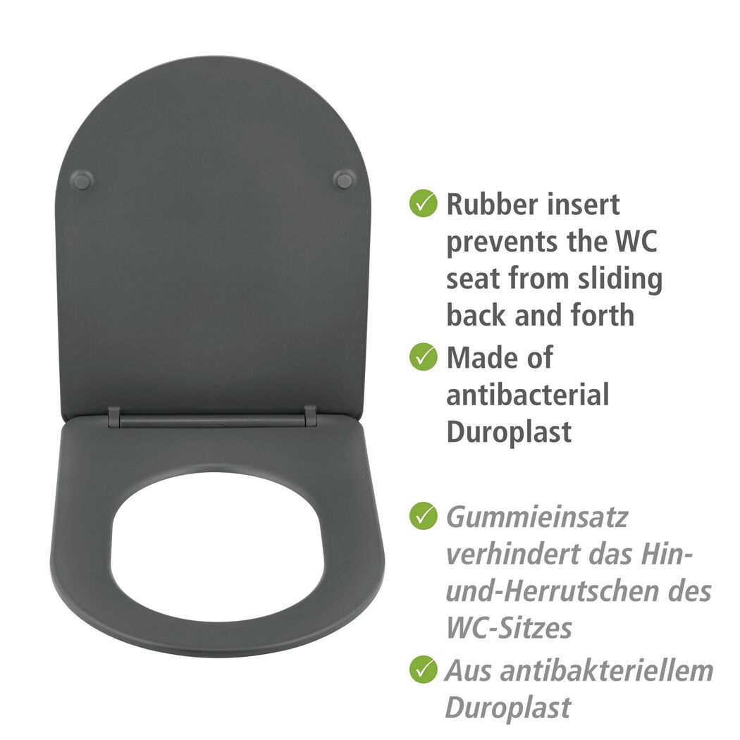 WC-Sitz 'Galati' mit Absenkautomatik anthrazit Duroplast