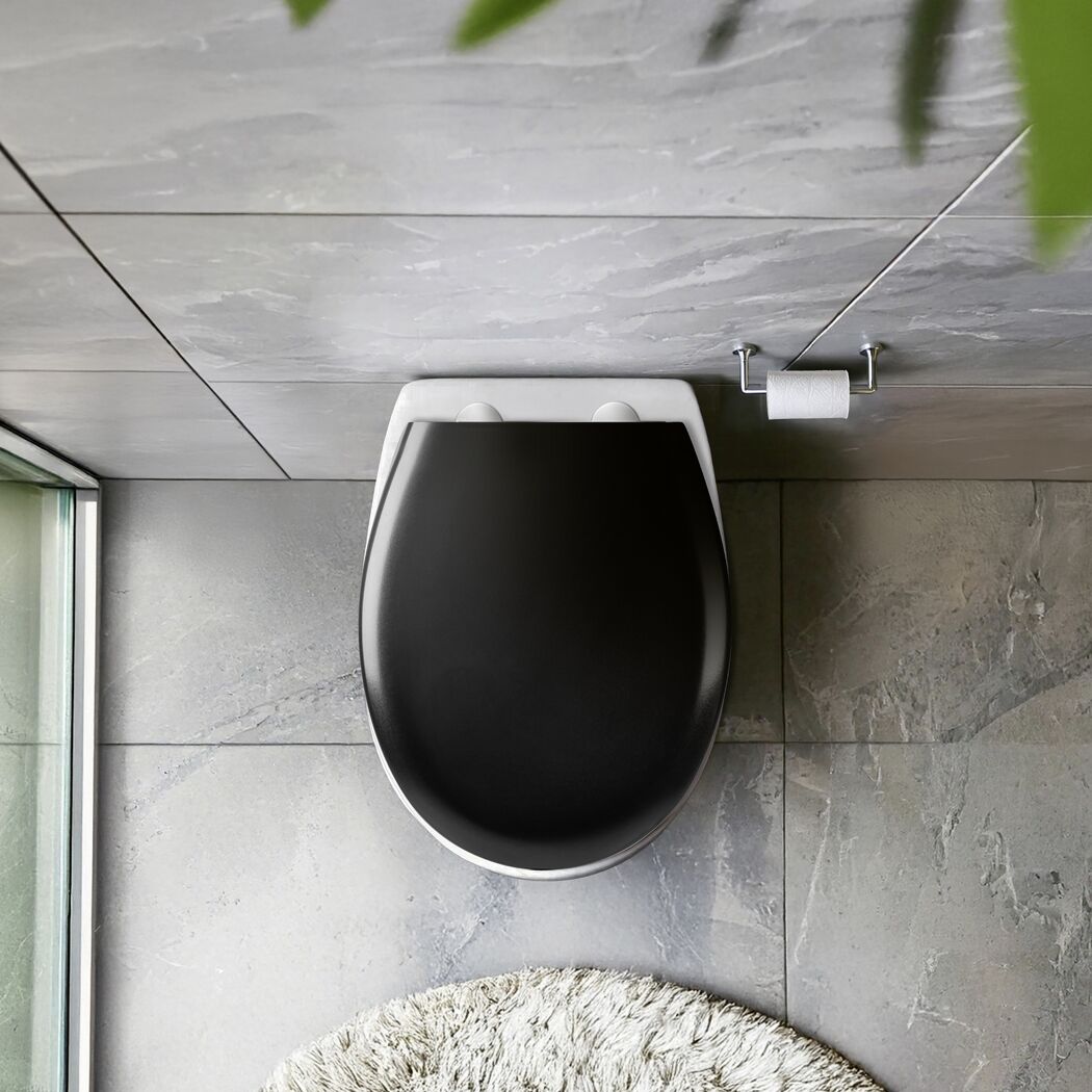 WC-Sitz 'Rieti' mit Absenkautomatik schwarz Duroplast