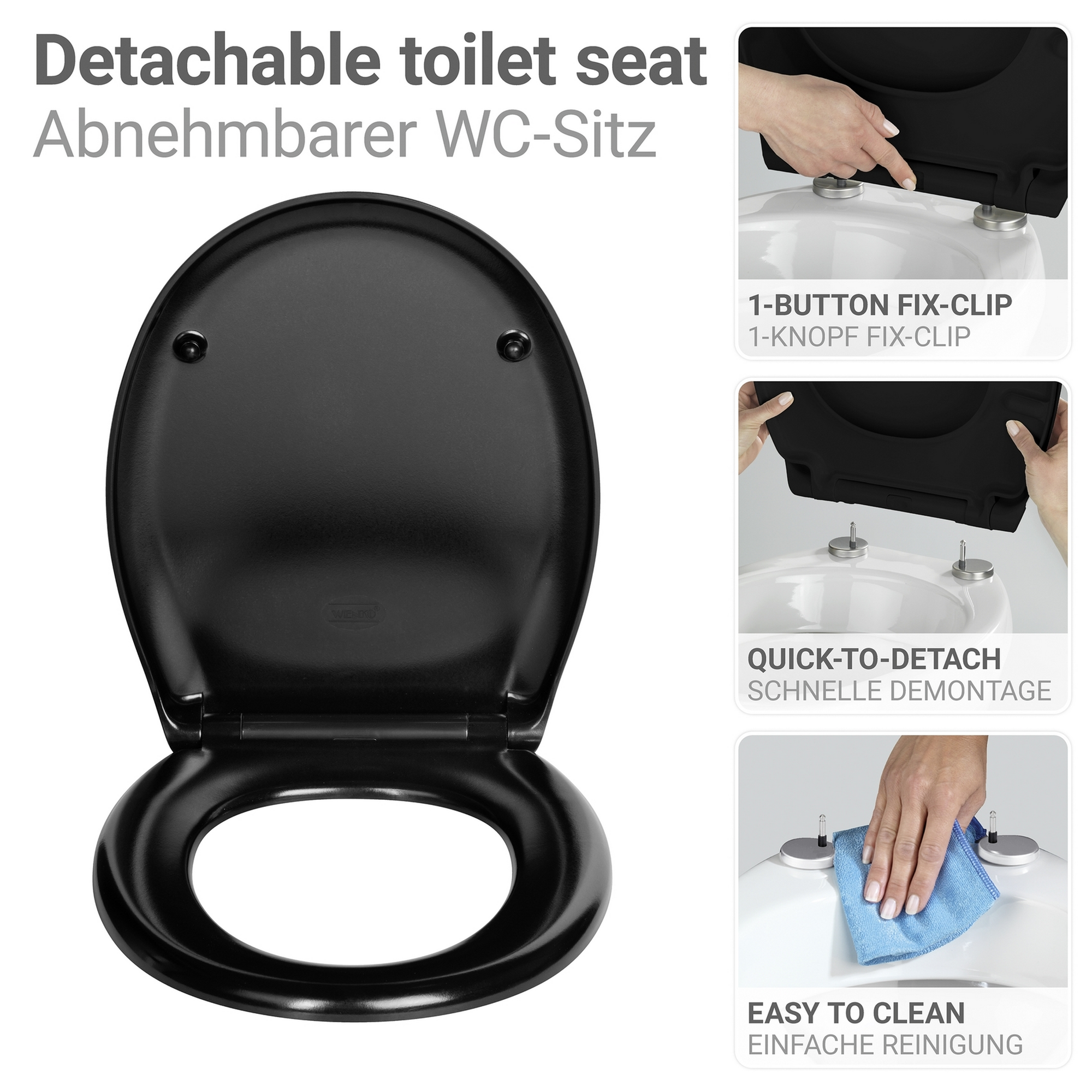 WC-Sitz 'Rieti' mit Absenkautomatik schwarz Duroplast