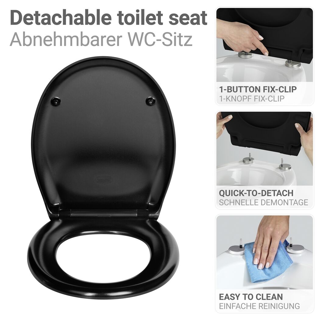 WC-Sitz 'Rieti' mit Absenkautomatik schwarz Duroplast