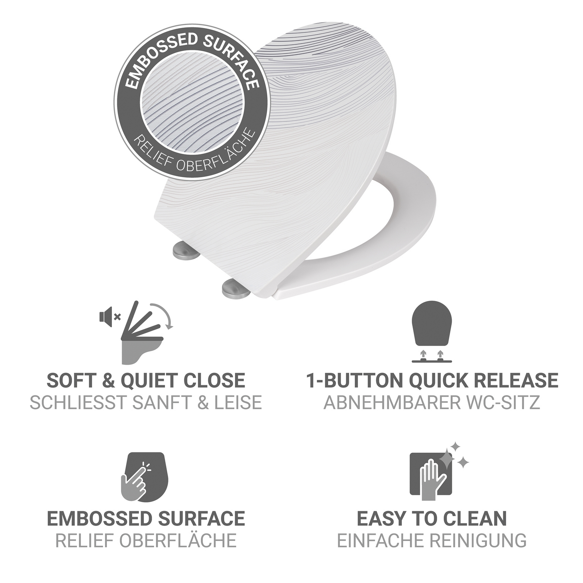 WC-Sitz 'Menin' mit Absenkautomatik mehrfarbig Duroplast