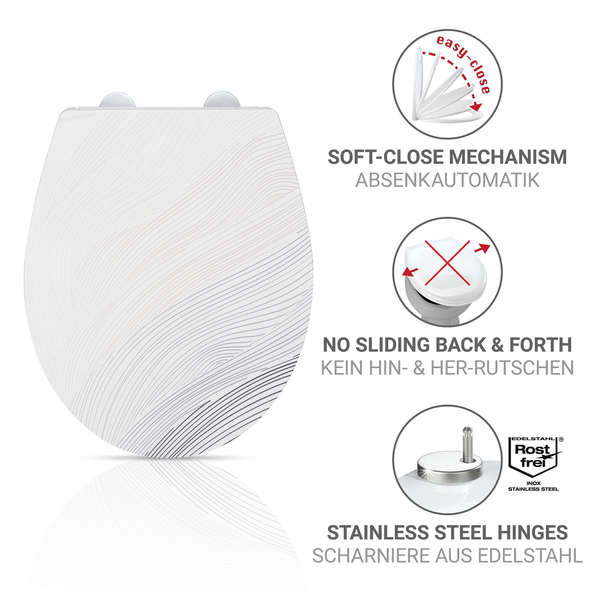 WC-Sitz 'Menin' mit Absenkautomatik mehrfarbig Duroplast