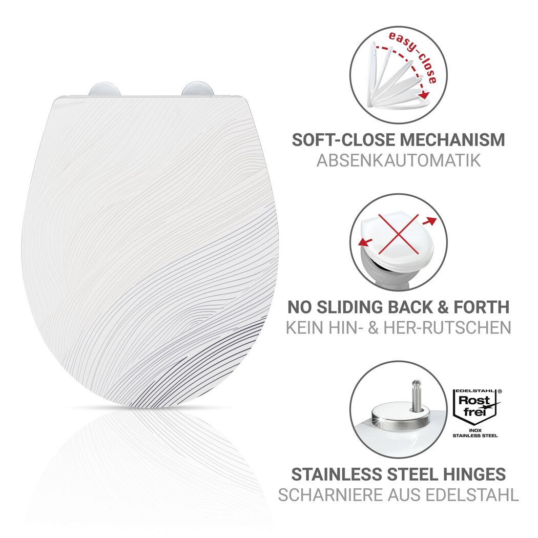 WC-Sitz 'Menin' mit Absenkautomatik mehrfarbig Duroplast