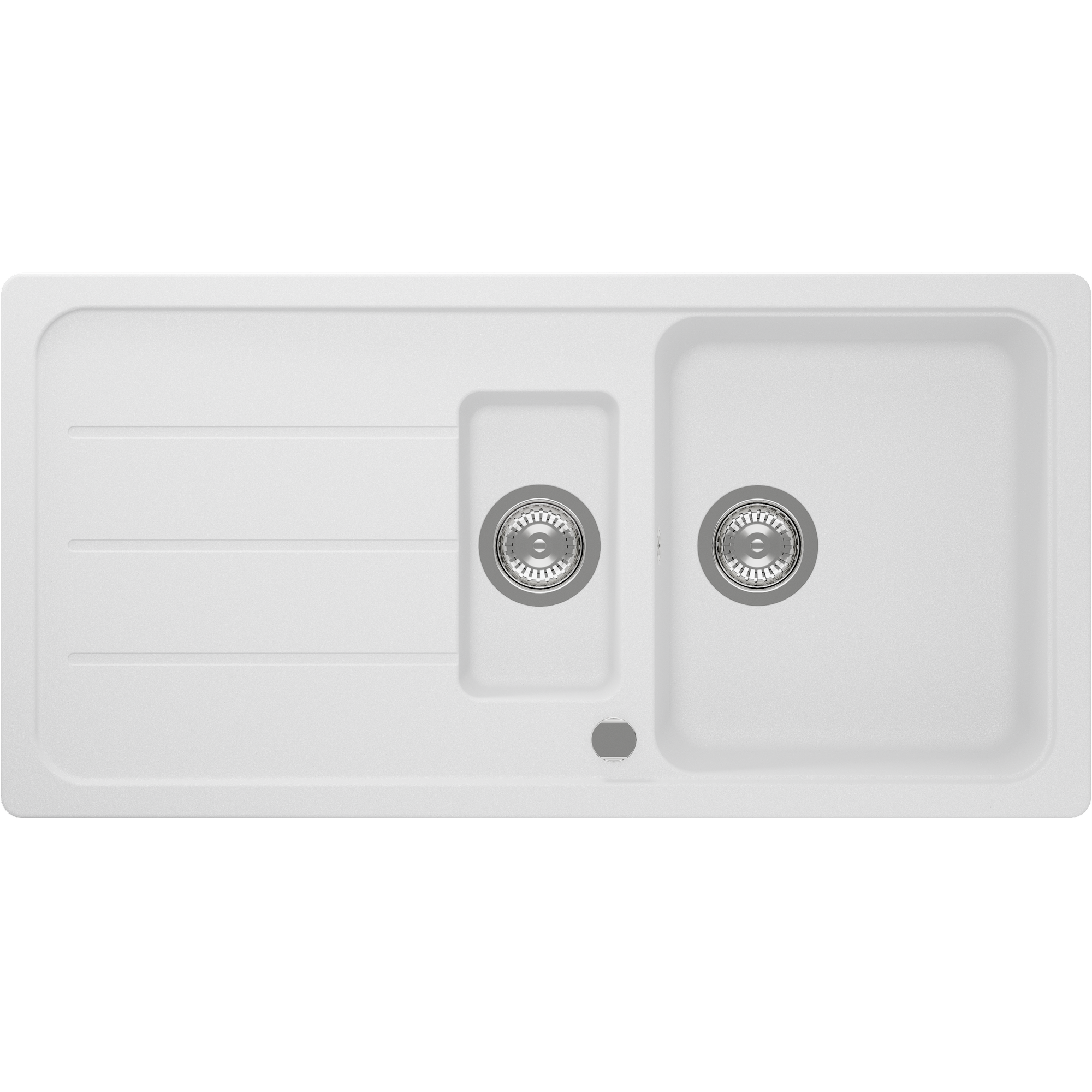 Einbauspüle 'Sofia' Quarzkomposit weiß 1000 x 500 mm