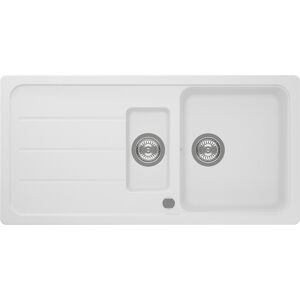 Einbauspüle 'Sofia' Quarzkomposit weiß 1000 x 500 mm