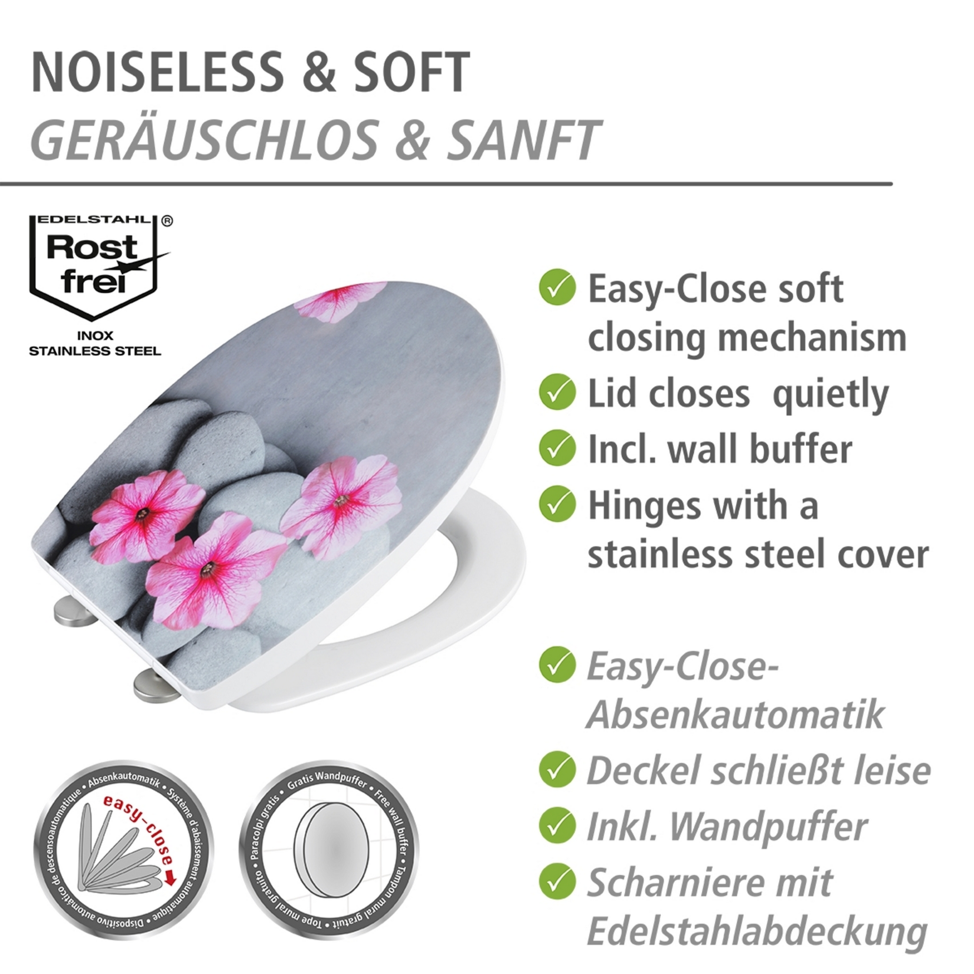 WC-Sitz 'Pretty' mit Absenkautomatik mehrfarbig Thermoplast