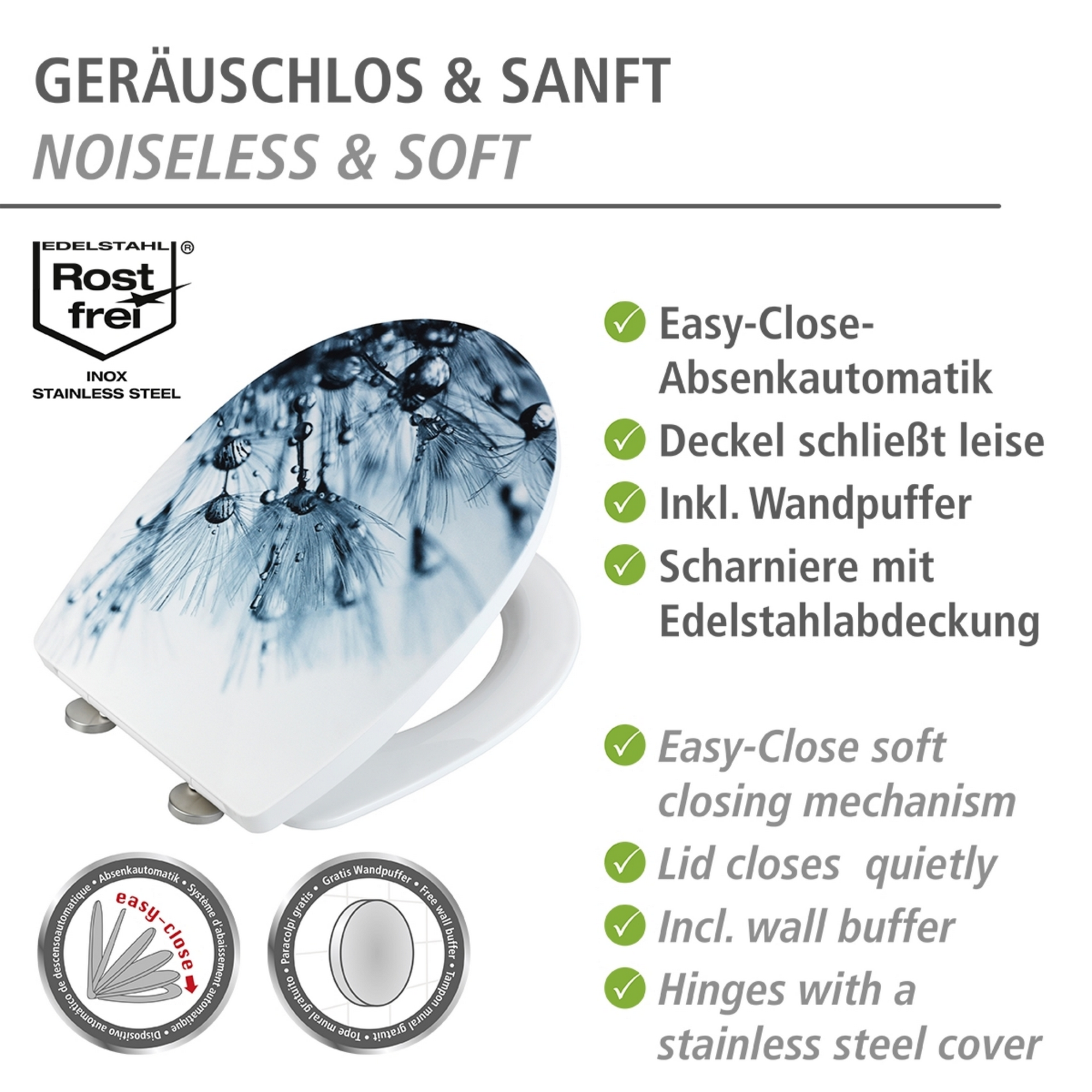 WC-Sitz 'Sereno' mit Absenkautomatik mehrfarbig Thermoplast