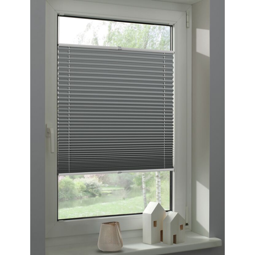 Thermo-Plissee 'Ella' grau 80 x 130 cm