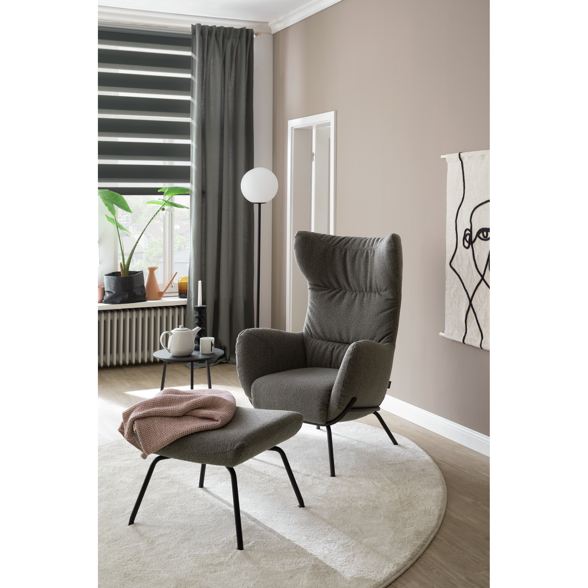 Doppelrollo 'Tilda' grau 80 x 210 cm