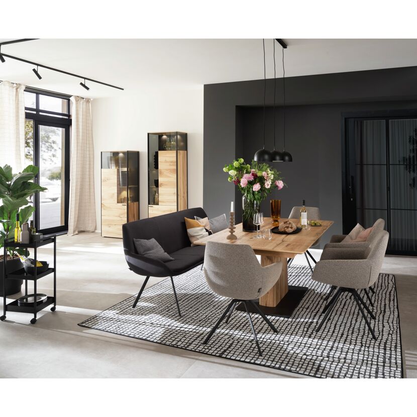 Vorhangschiene 'Emilia' Aluminium mattschwarz 230 cm