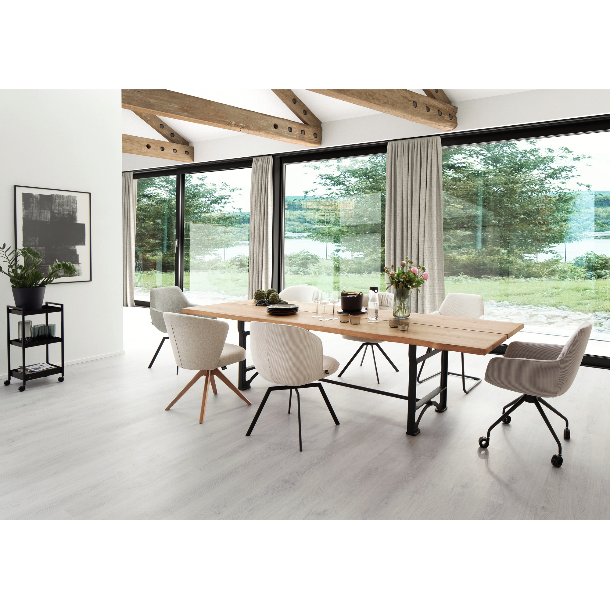 Vorhangschiene 'Emilia' Aluminium mattschwarz 230 cm