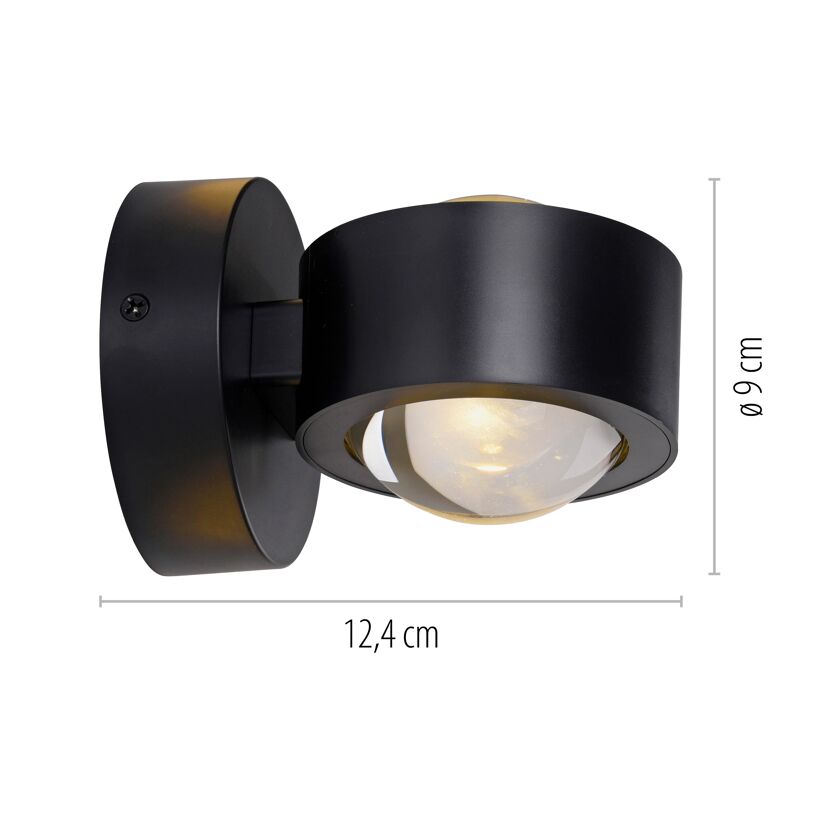 LED-Wandleuchte 'Chia' schwarz 2-flammig 9,3 x 9,3 x 12,5 cm