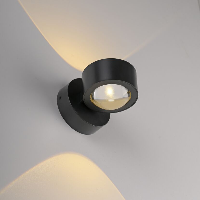 LED-Wandleuchte 'Chia' schwarz 2-flammig 9,3 x 9,3 x 12,5 cm