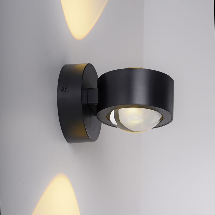 LED-Wandleuchte 'Chia' schwarz 2-flammig 9,3 x 9,3 x 12,5 cm