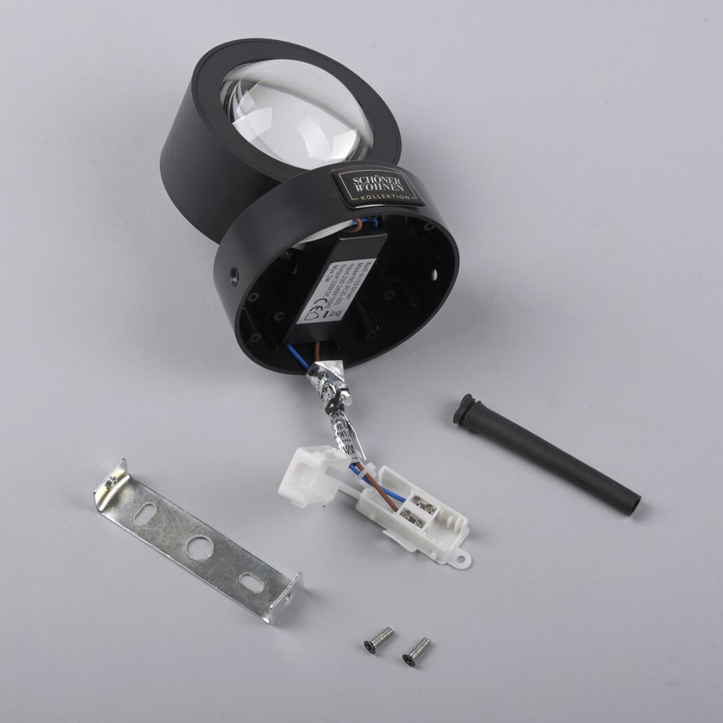 SCHÖNER WOHNEN LED-Spot, zerlegt mit sichtbarer Elektronik.