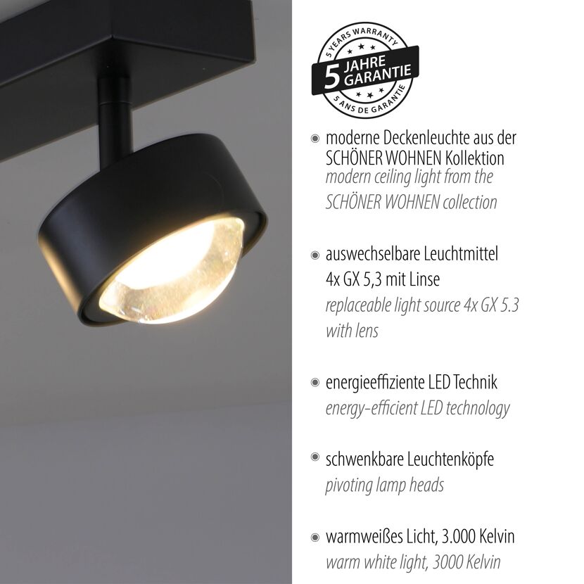 LED-Deckenleuchte 'Tavoli' sandfarben 1-flammig Ø 28,5 cm