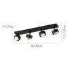 Schwarzer 4-flammiger LED-Spot 'Kulu' mit Maßen