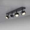 Schwarzer LED-Spot 'Kulu' mit vier warmweißen Lichtern an der Decke.