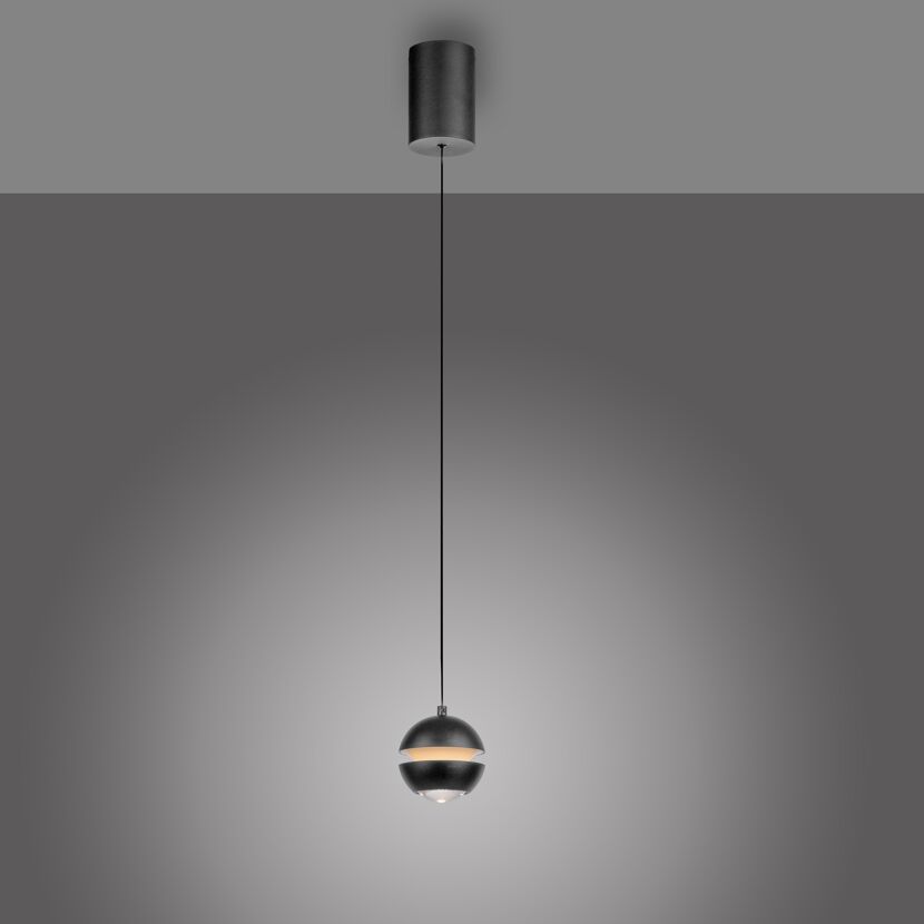 Pendelleuchte 'Lini' schwarz Ø 10 cm 1-flammig
