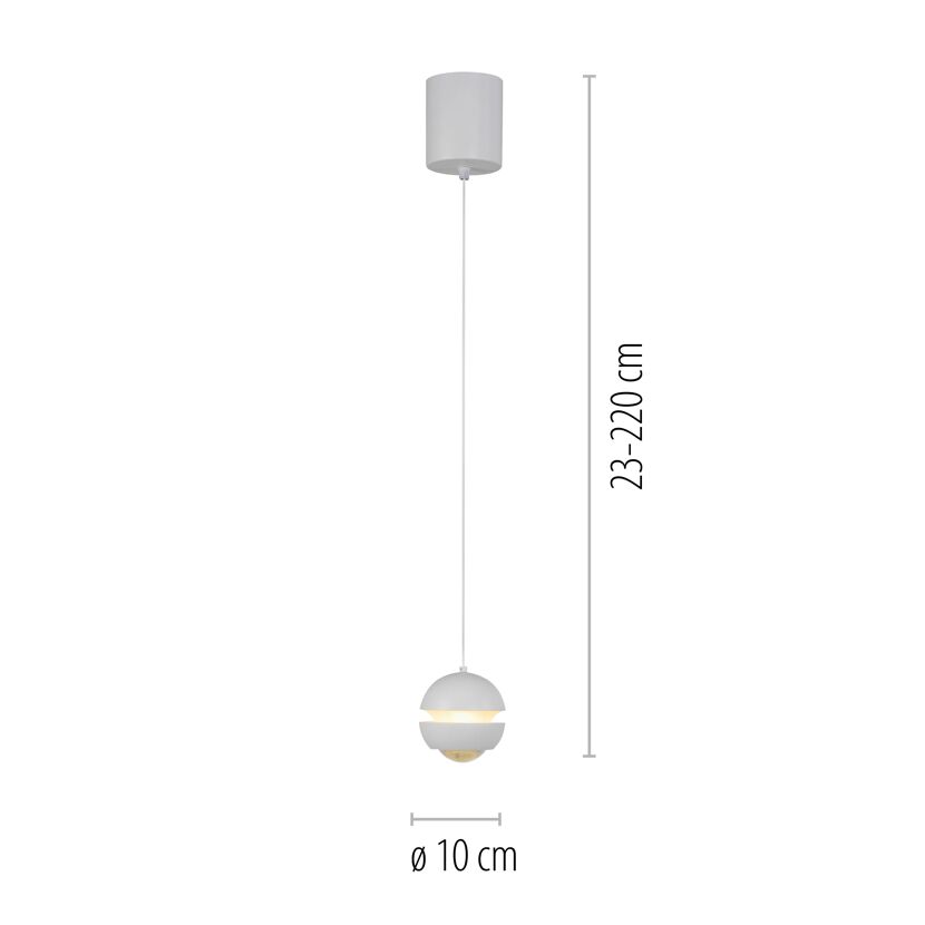 Pendelleuchte 'Lini' weiß Ø 10 cm 1-flammig