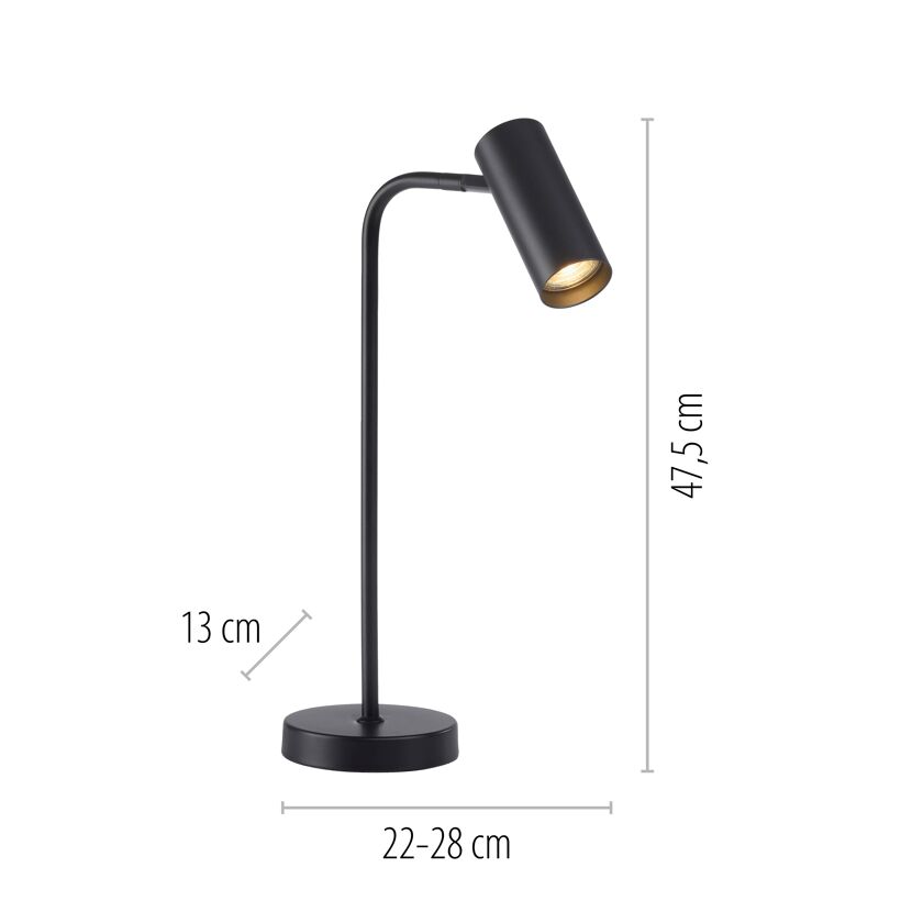 LED-Tischleuchte 'Rik' schwarz 46 cm