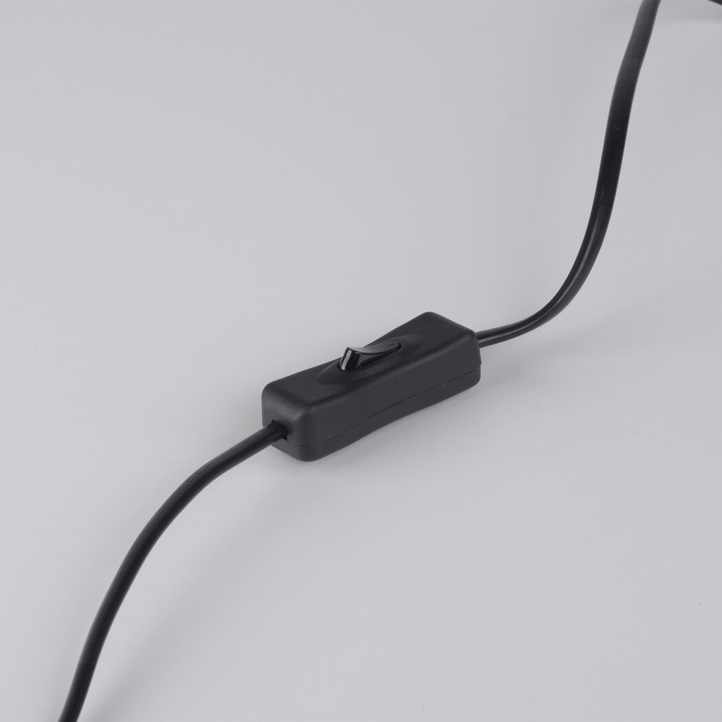 Schwarzer Kippschalter an einem Kabel.