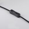 Detailansicht des schwarzen Kippschalters am geflochtenen Kabel.