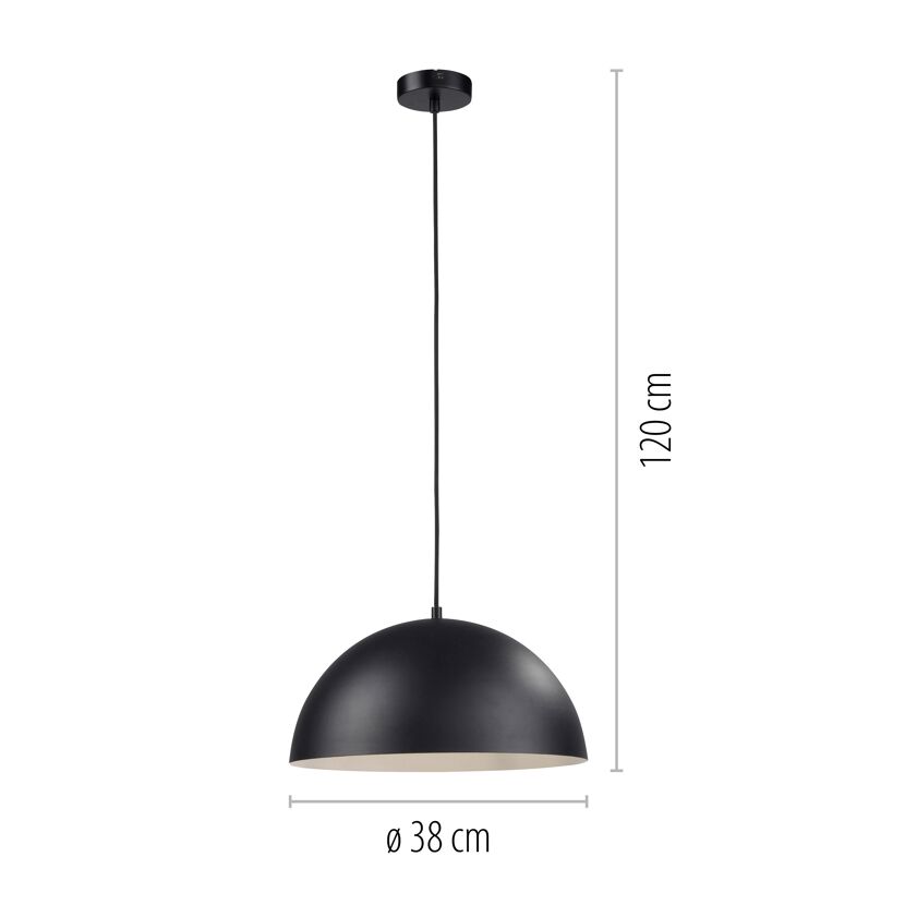 Pendelleuchte 'Ali' schwarz Ø 38 cm 1-flammig