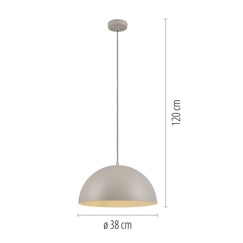 Pendelleuchte 'Ali' sandfarben Ø 38 cm 1-flammig