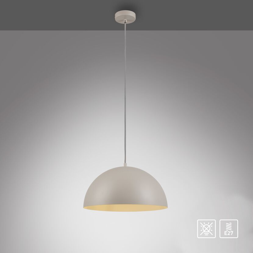 Pendelleuchte 'Ali' sandfarben Ø 38 cm 1-flammig